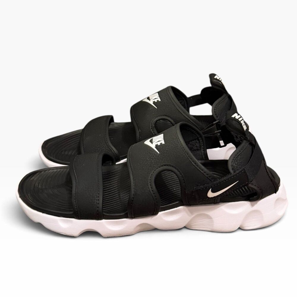 Nike Owaysis Sandals Mens 11 Black White CK9283-002 Adjustable Strap Slides